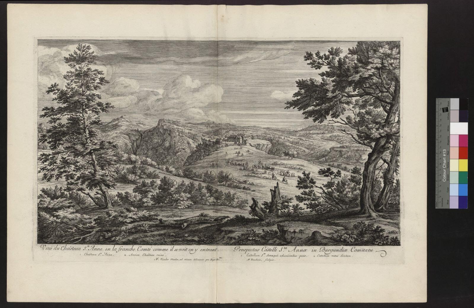 Vue du château de Sainte-Anne en la Franche-Comté comme il se voit en y entrant
