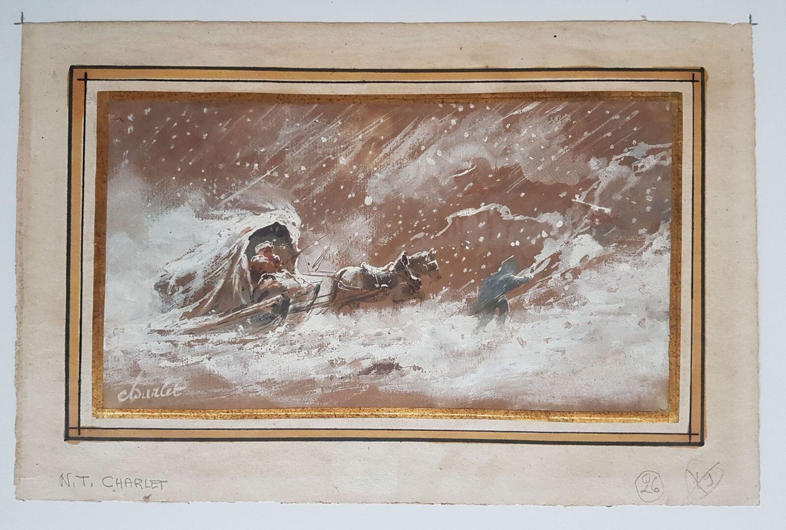 Charrette dans la neige