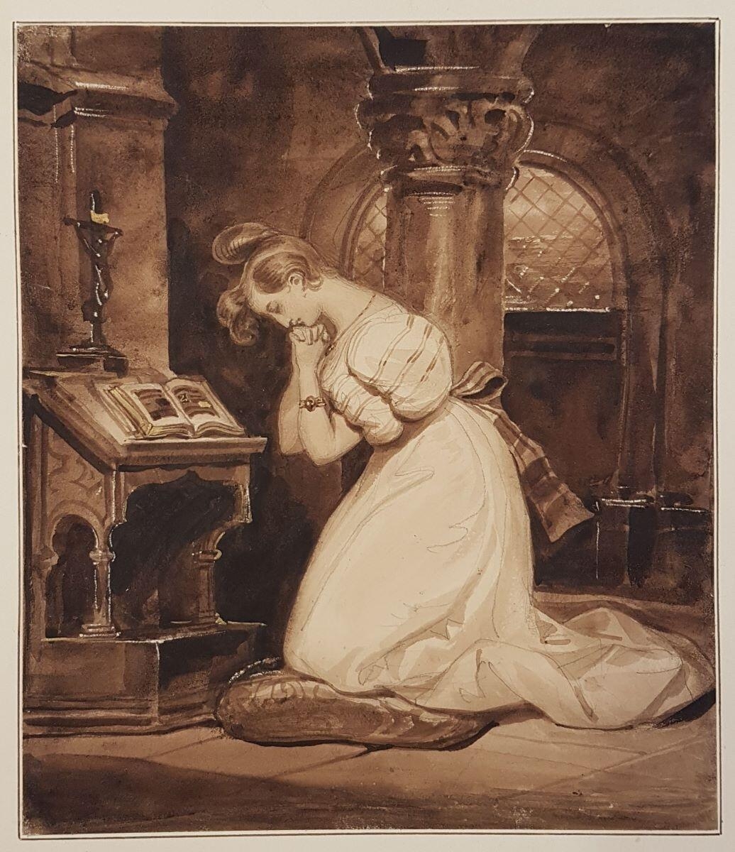 Jeune femme en dévotion