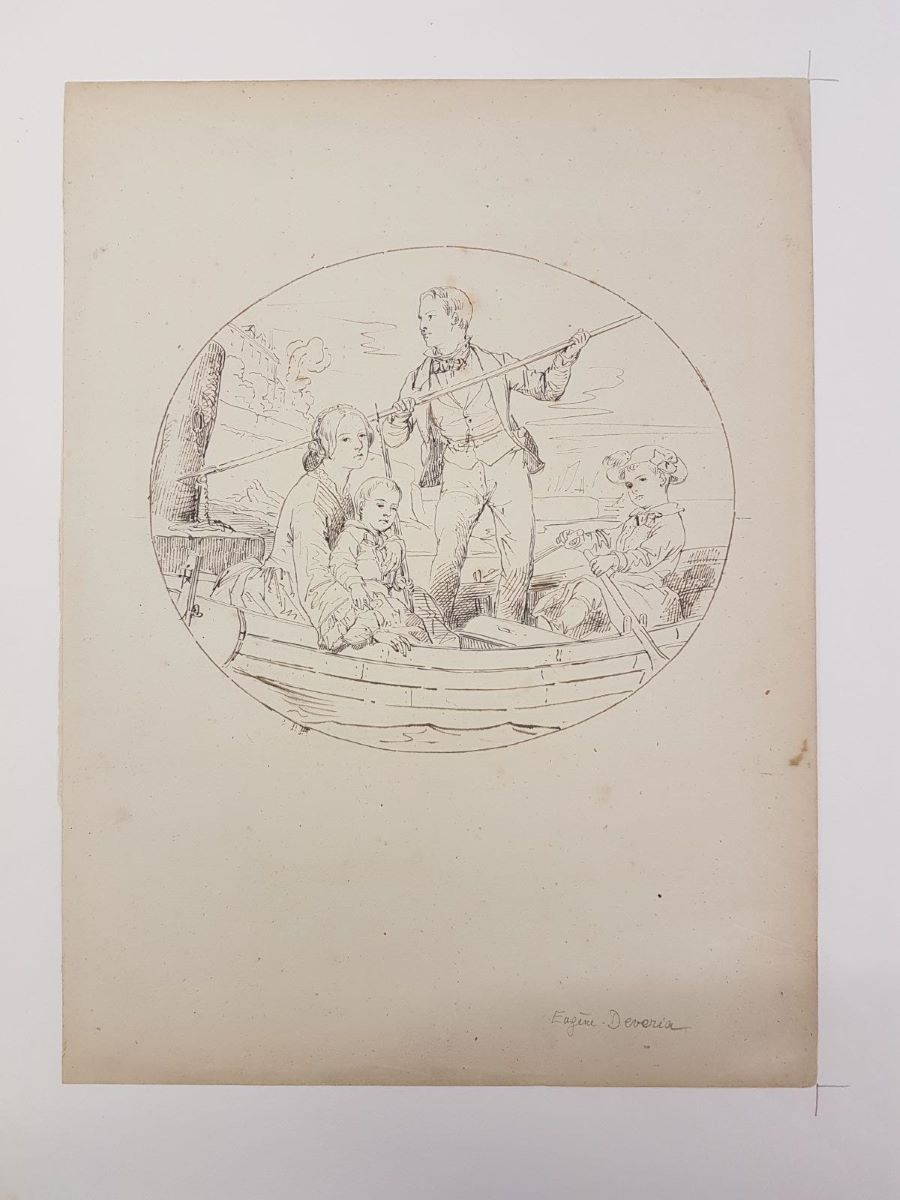 Famille sur une barque