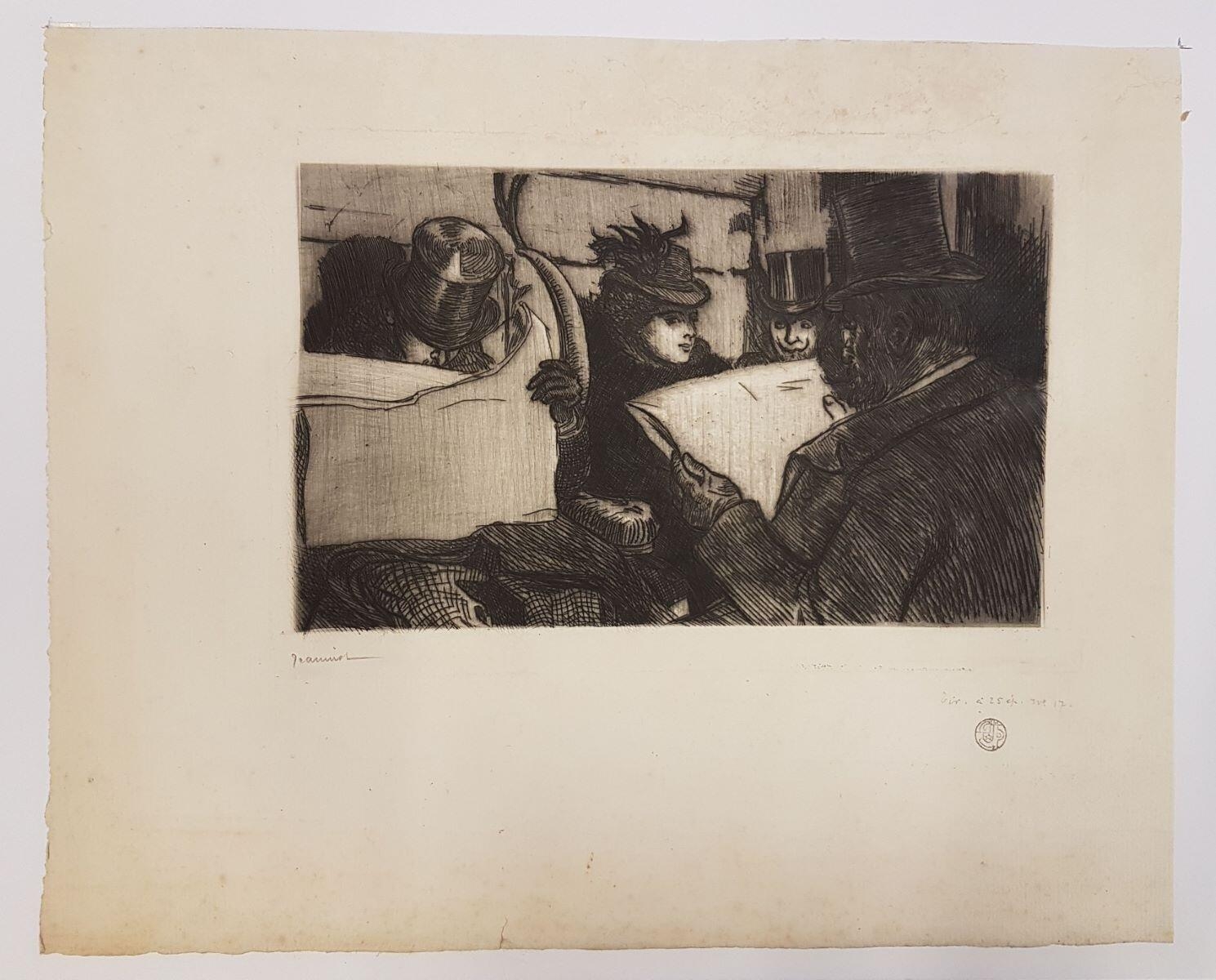 Passagers dans un train