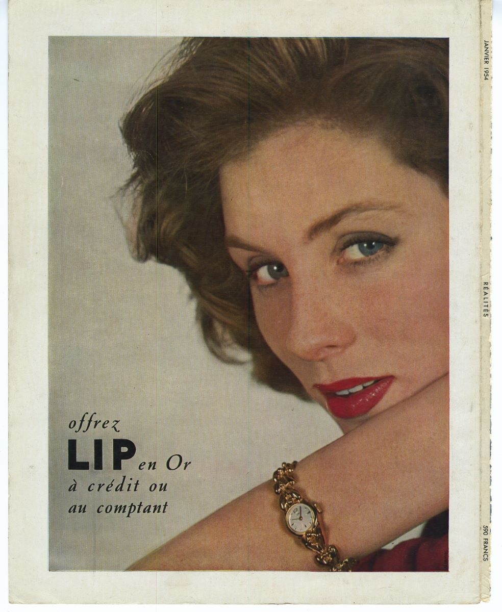 Encart publicitaire pour les montres Lip