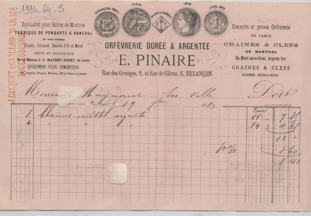 E. Pinaire, orfèvre et fabricant de boîtes de montre