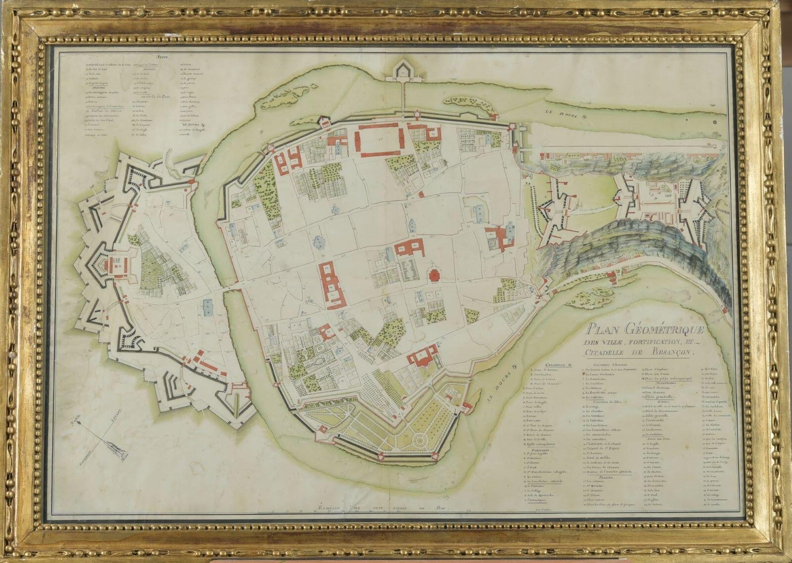 Plan géométrique des ville, fortification et citadelle de Besançon