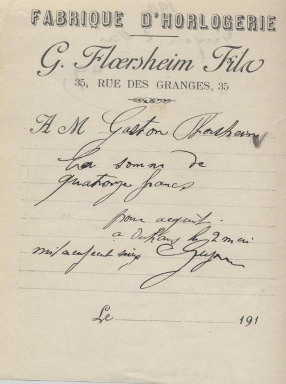 Fabrique d'horlogerie G. Floersheim Fils, 35 rue des Granges