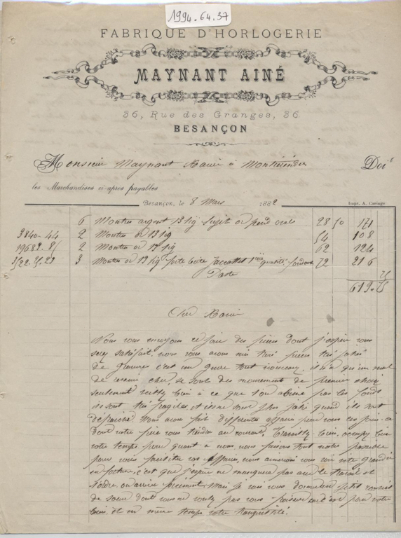 Fabrique d'horlogerie Maynant Aîné