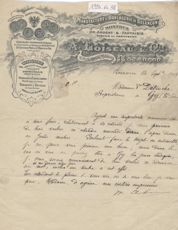 A. Loiseau & Cie, manufacture d'horlogerie à Besançon