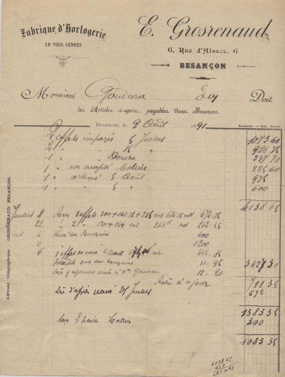 E. Grosrenaud, fabrique d'horlogerie