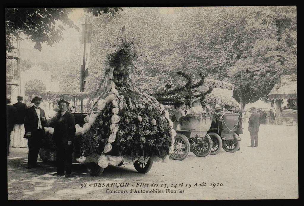 BESANÇON - Fêtes des 13, 14 et 15 Août 1910 - Concours d'Automobiles Fleuries