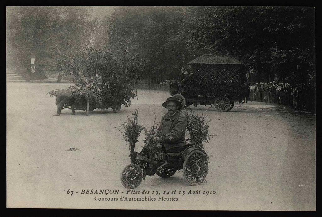 BESANÇON - Fêtes des 13, 14 et 15 Août 1910 - Concours d'Automobiles Fleuries
