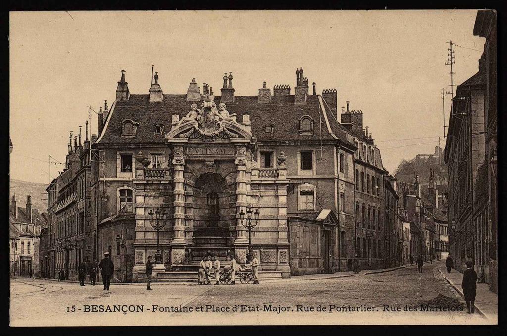 BESANÇON - Fontaine et Place d'Etat-Major - Rue de Pontarlier - Rue des Martelots
