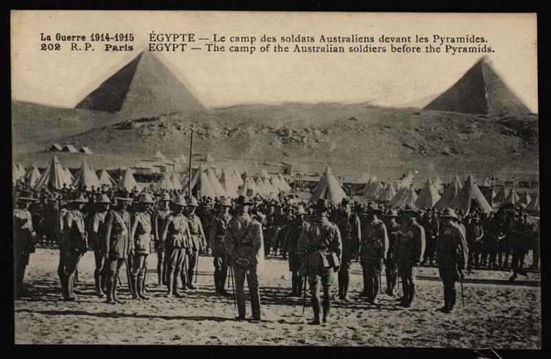 La Guerre 1914-1915 EGYPTE - Le camp des soldats Australiens devant les Pyramides