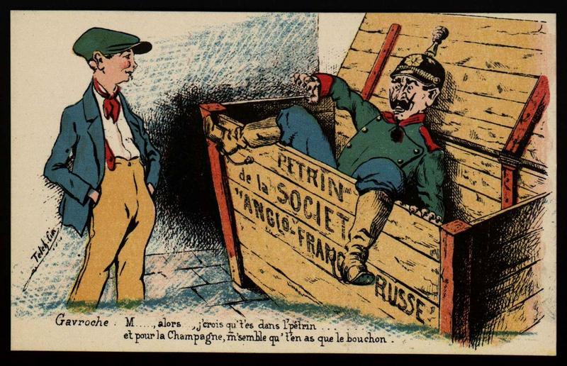 Gavroche : M...., alors, jcrois qu't'es dans l'pétrin...et pour la Champagne, m'semble qu'ten as le bouchon