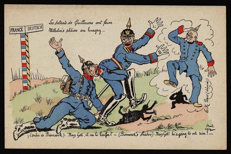 Les soldats de Guillaume ont faim / (L'ombre de Bismarck) : Mein Gott, il va le bouffer!