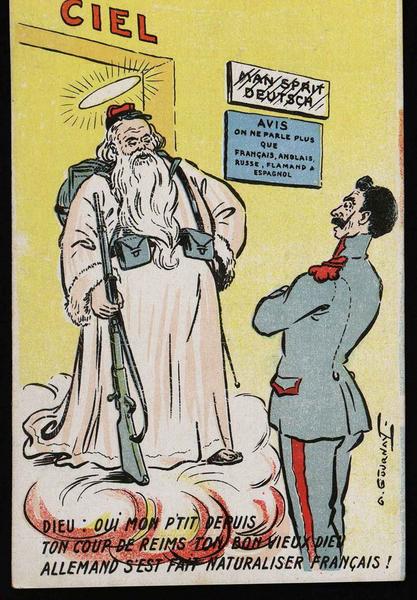 DIEU : OUI MON P'TIT DEPUIS TON COUP DE REIMS TON BON VIEUX DIEU ALLEMAND S'EST FAIT NATURALISER FRANÇAIS !