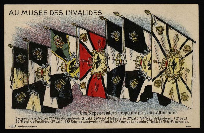 AU MUSEE DES INVALIDES / Les sept premiers drapeaux pris aux Allemands