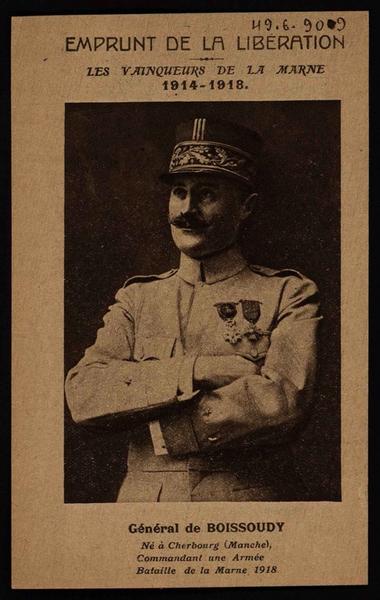 EMPRUNT DE LA LIBERATION / LES VAINQUEURS DE LA MARNE 1914-1918 / Général de BOISSOUDY