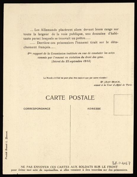 LES CRIMES ALLEMANDS / LE BOUCLIER HUMAIN