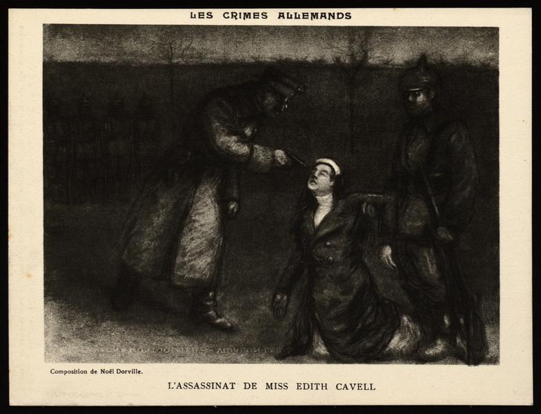 LES CRIMES ALLEMANDS / L'ASSASSINAT DE MISS EDITH CAVELL