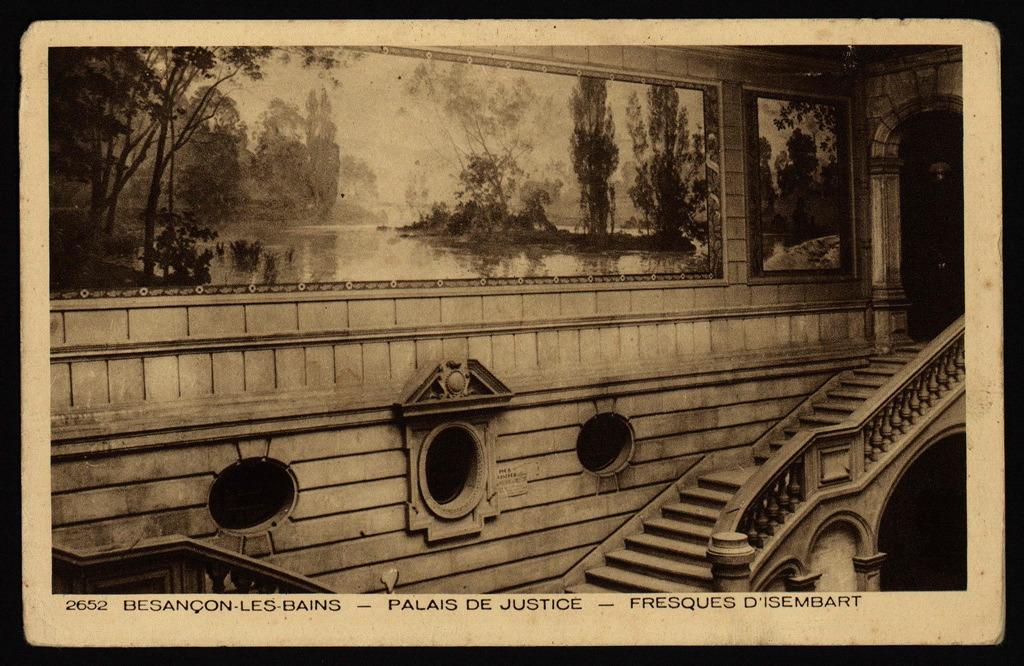 BESANÇON-LES-BAINS - PALAIS DE JUSTICE - FRESQUES D'ISEMBART ;