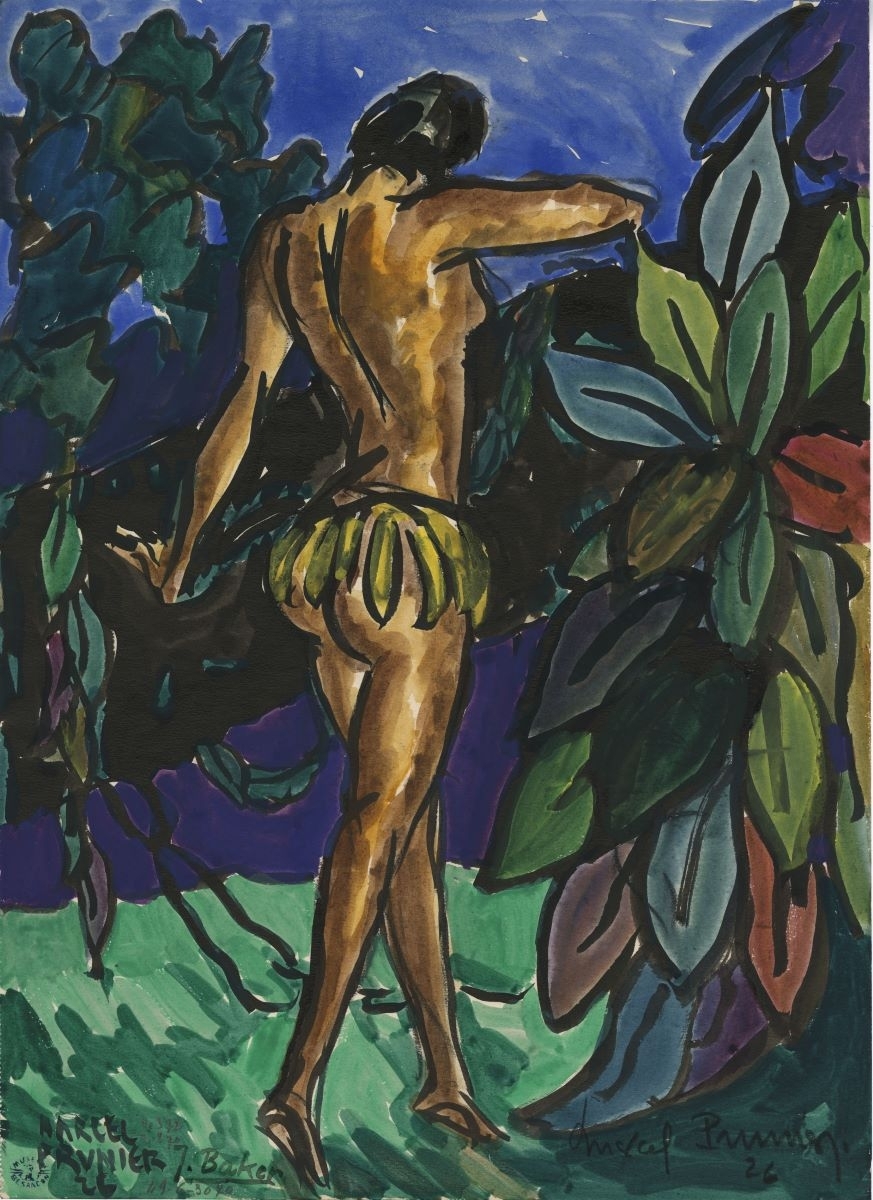 Joséphine Baker dans un décor de fleurs (titre factice)