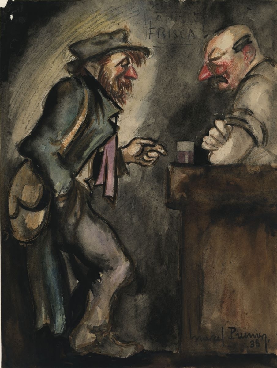 Deux hommes au bar (titre factice)
