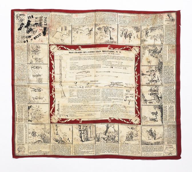 Mouchoir illustré d'instruction militaire n°9 (titre inscrit)