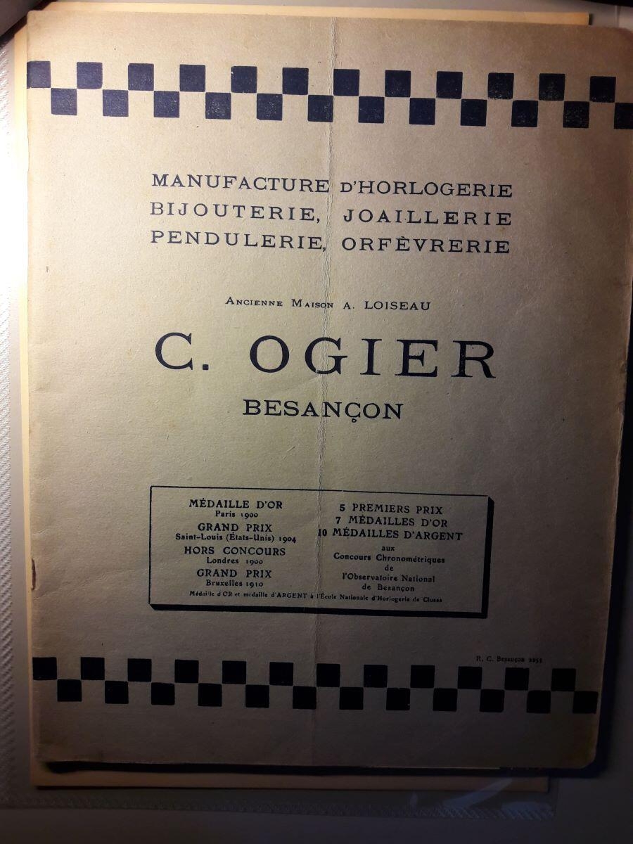 Manufacture d'horlogerie / bijouterie / joaillerie / pendulerie / orfèvrerie / C. Ogier [...]