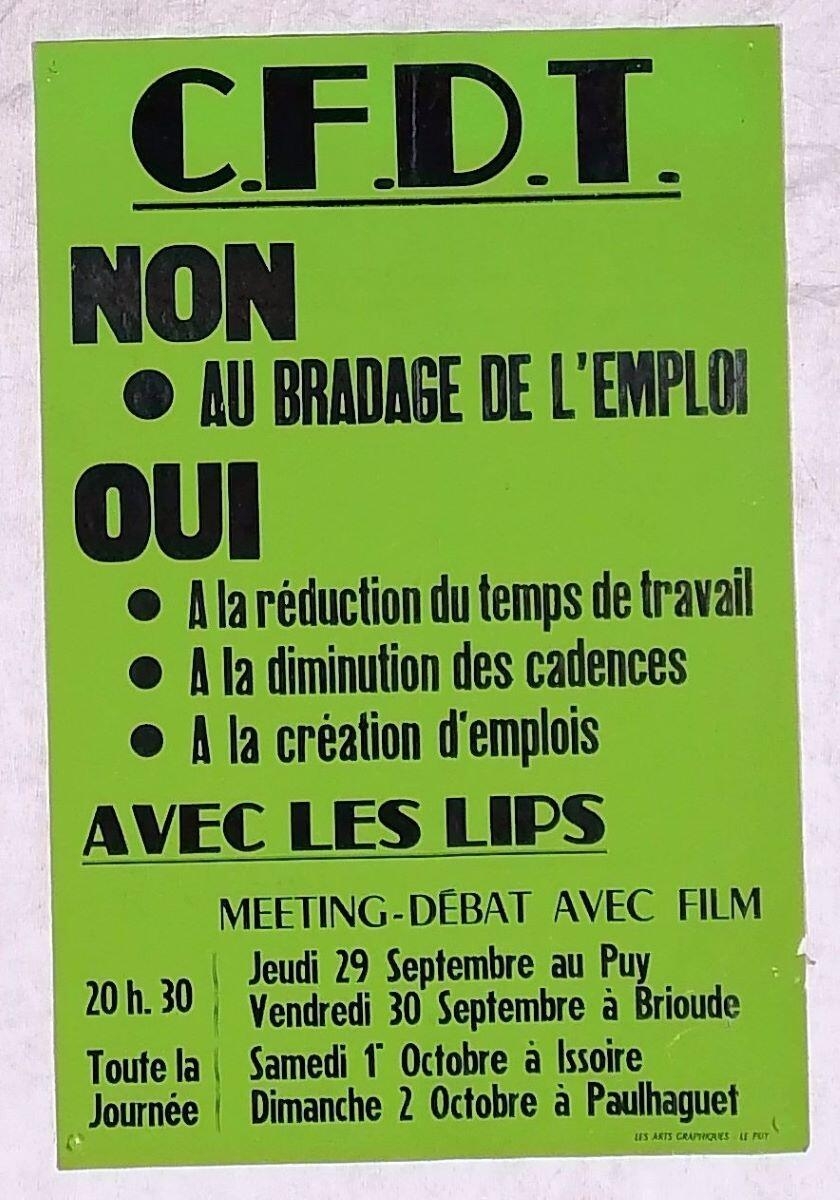 C.F.D.T. NON AU BRADAGE DE L'EMPLOI OUI A LA REDUCTION DU TEMPS DE TRAVAIL…