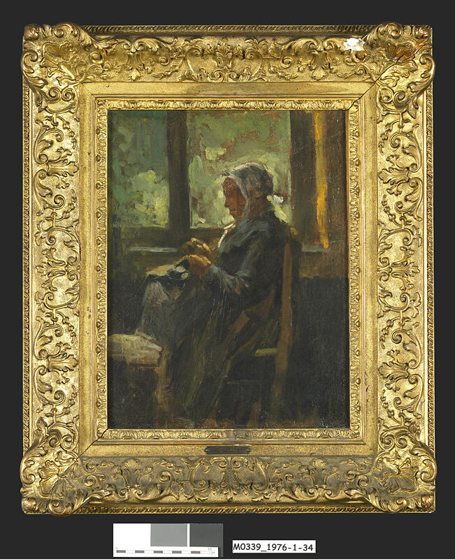 Paysanne assise près d’une fenêtre