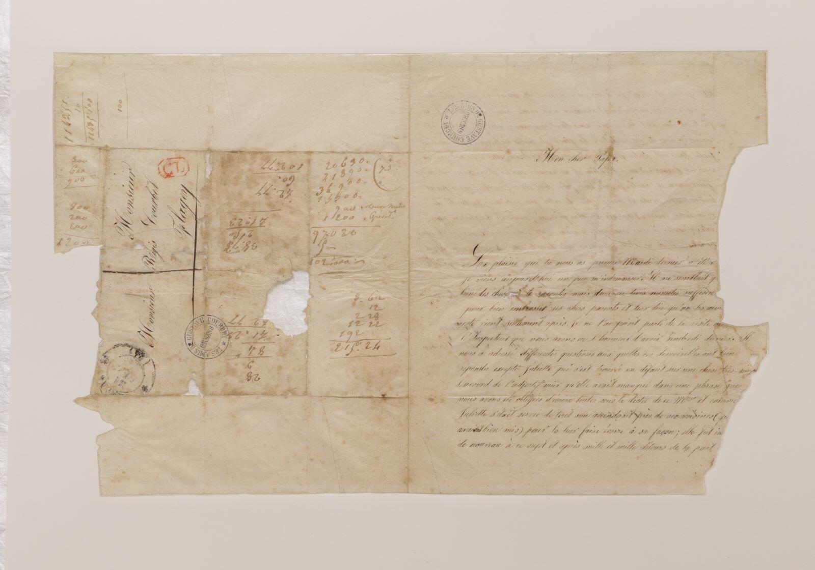 Lettre de Zélie Courbet à Régis Courbet