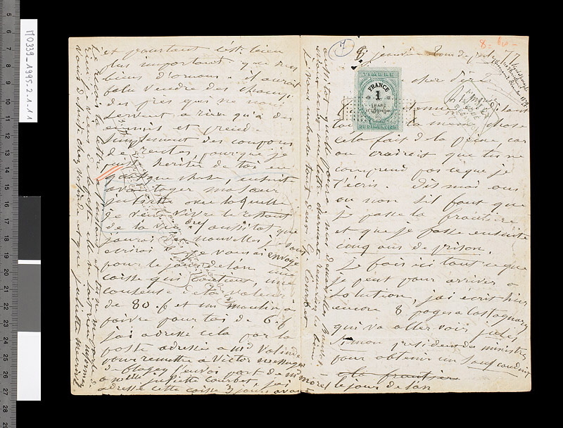 Lettre de Gustave Courbet à Régis Courbet