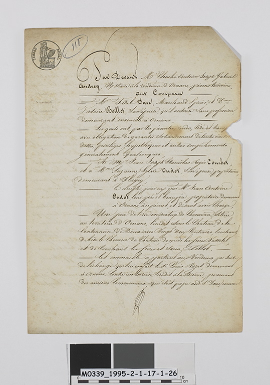 Acte de vente de terrain au profit de Régis Courbet et Sylvie Oudot (titre factice)