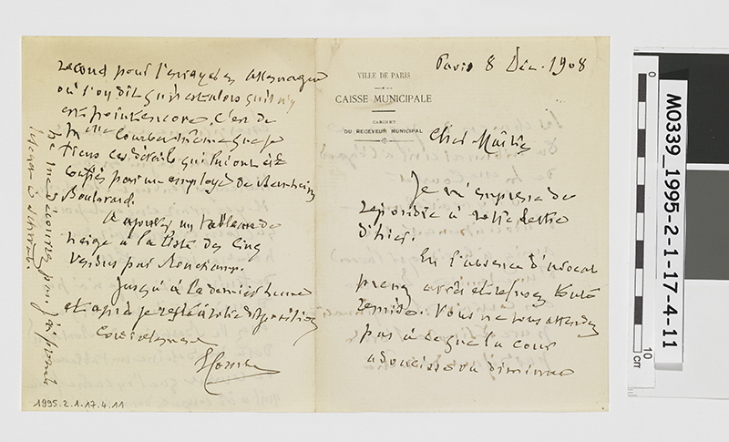 Lettre d'Ernest Courbet à Monsieur Forien (titre factice)