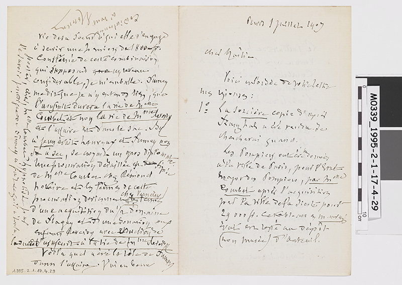 Lettre d'Ernest Courbet à Maître Forien (titre factice)