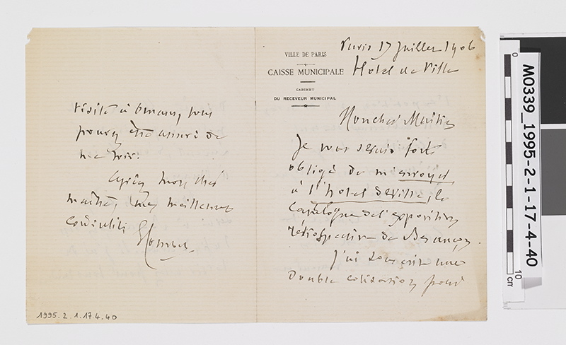 Lettre d'Ernest Courbet à Maître Forien