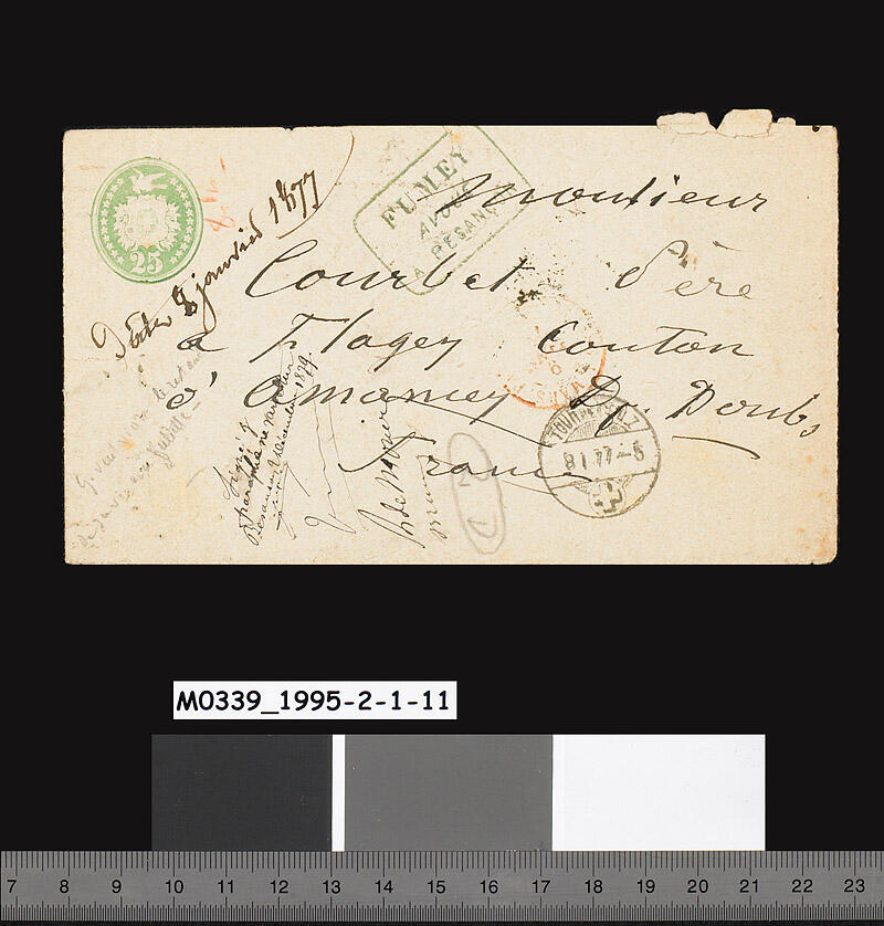 Lettre de Gustave Courbet à Régis Courbet