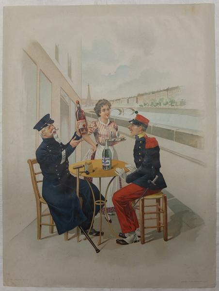 Pioupiou au café sur bord de Seine (titre factice)