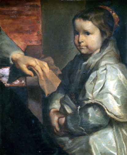 Etude d'enfant avec main d'un autre personnage