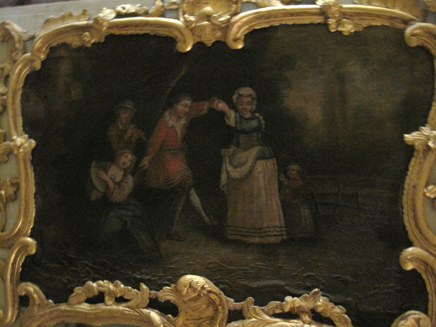 Boiserie avec miroir et peinture : trumeau