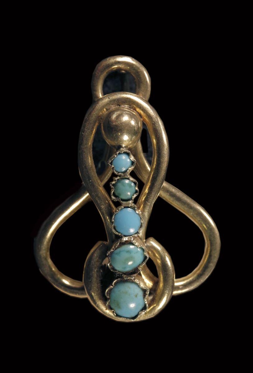 Broche avec turquoise