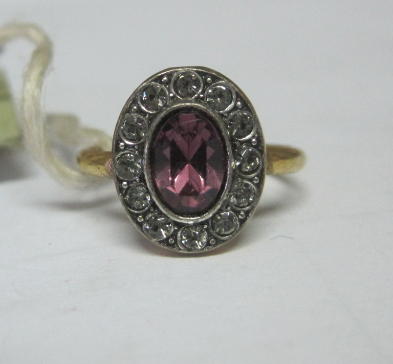 Bague avec brillants et améthyste