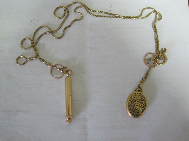 Chronomètre Bréguet n° 2222 avec chaîne, crayon et médaillon