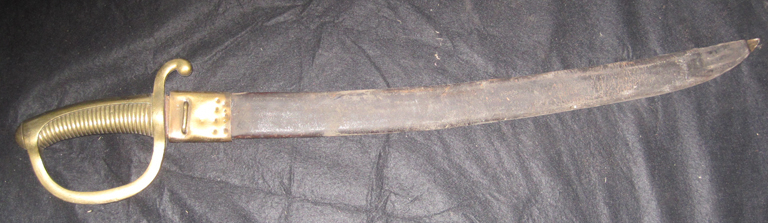 Sabre d'infanterie dit briquet modèle an XI avec fourreau en cuir