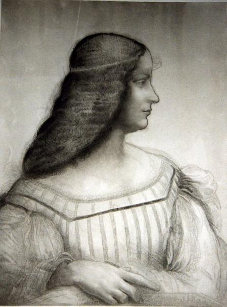 Isabella d'Este ; Carton pour le portrait d'Isabelle d'Este (titre de la chalcographie du Louvre)