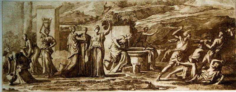 Moïse défendant les filles de Jéthru ; Moïse et les filles de Jéthro (autre titre)