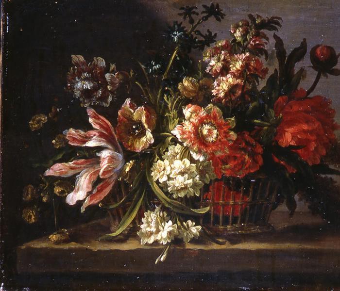 Fleurs dans une corbeille