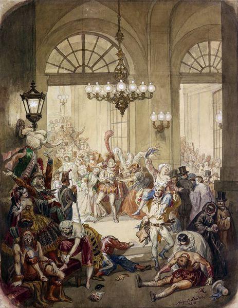 Sortie d'un bal masqué