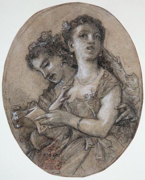 Jeunes filles lisant ou chantant