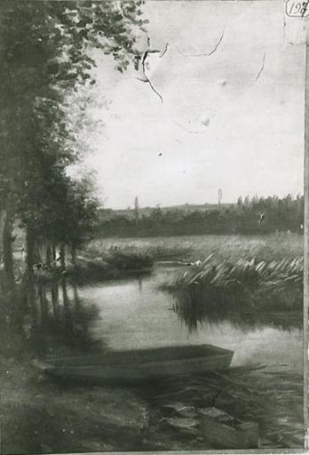 Bord de rivière avec barque